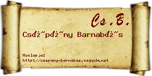 Csépány Barnabás névjegykártya