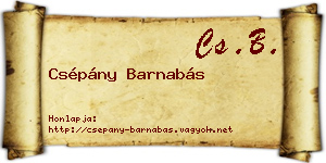 Csépány Barnabás névjegykártya