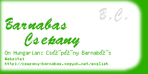 barnabas csepany business card